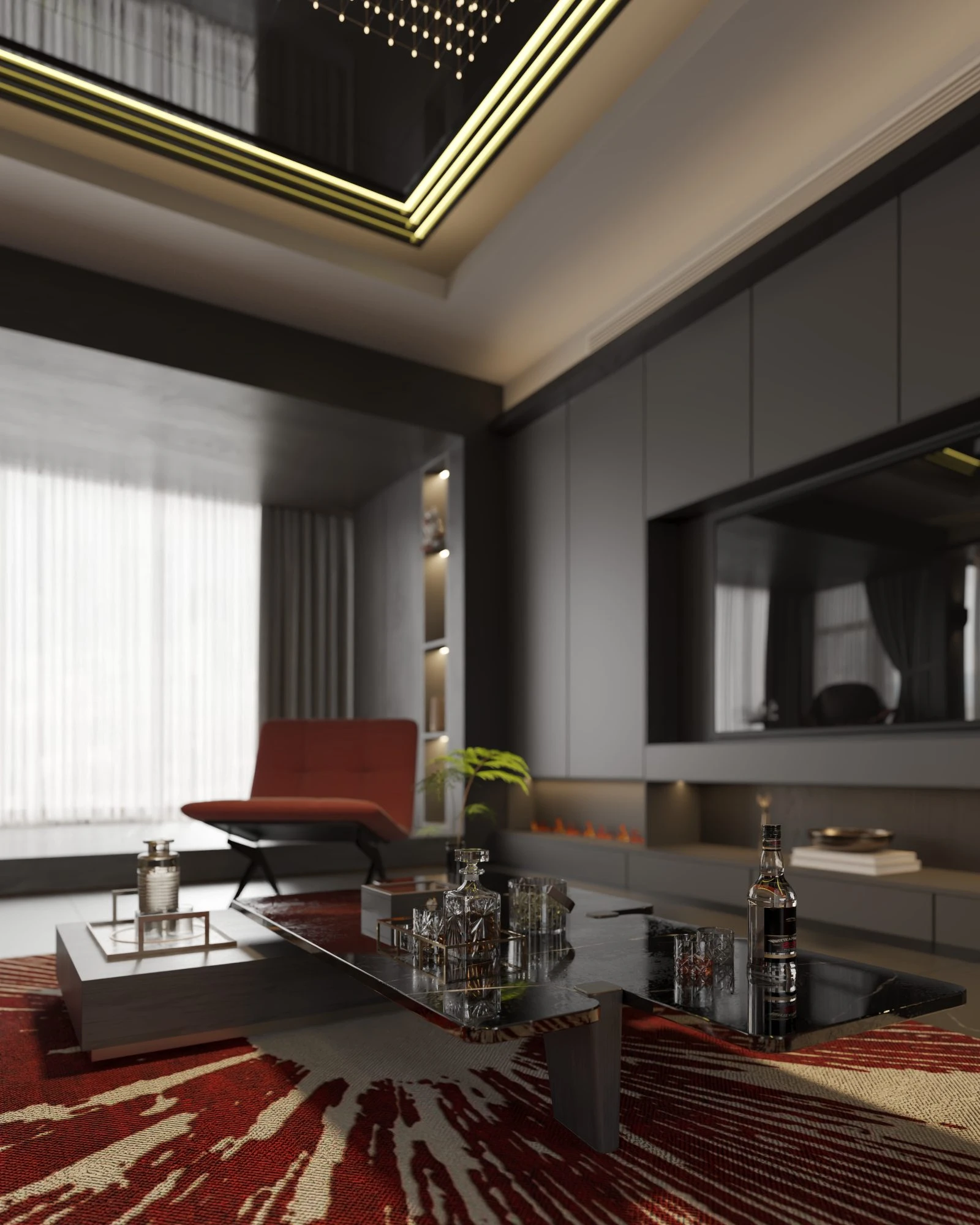 Free SketchUp Models Download Vray Modern Living Room ID 100000428 (Phan Thuc)