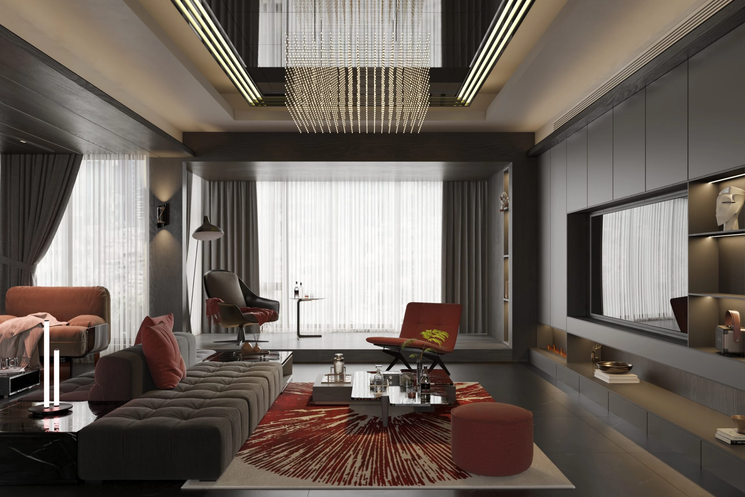 Free SketchUp Models Download Vray Modern Living Room ID 100000428 (Phan Thuc)