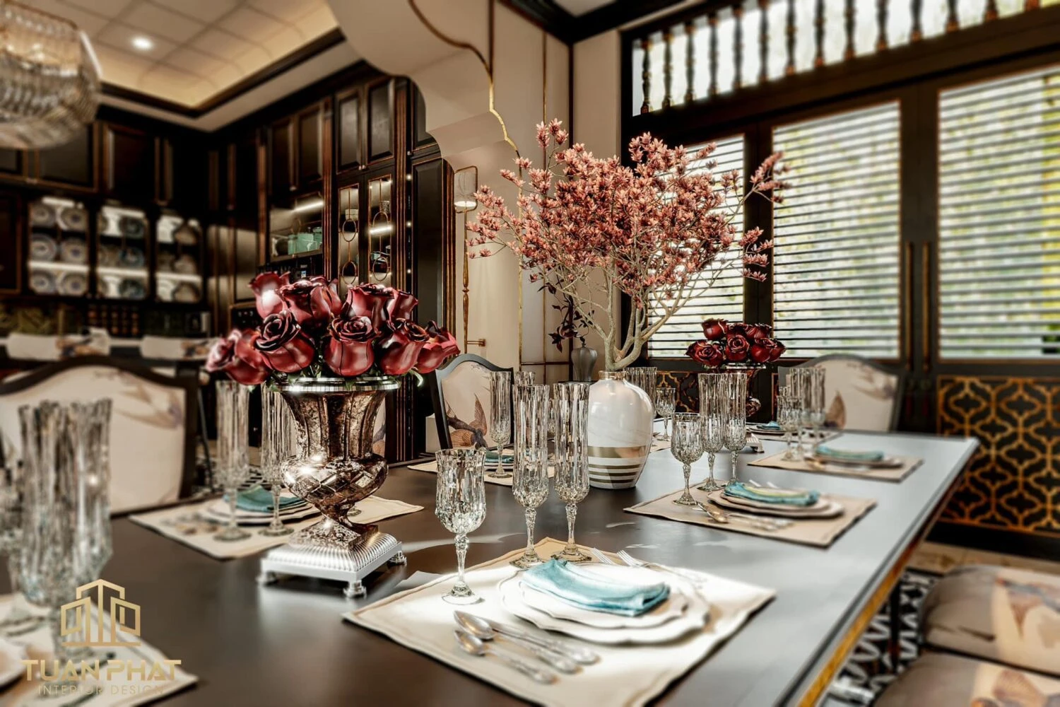 Free SketchUp Models Enscape Indochine Living Room - Dining Room Download ID 218000192 (Dung Nguyen)