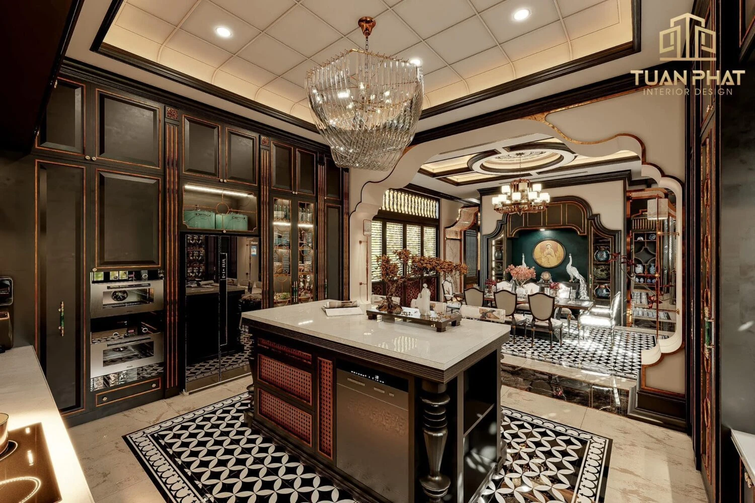 Free SketchUp Models Enscape Indochine Living Room - Dining Room Download ID 218000192 (Dung Nguyen)