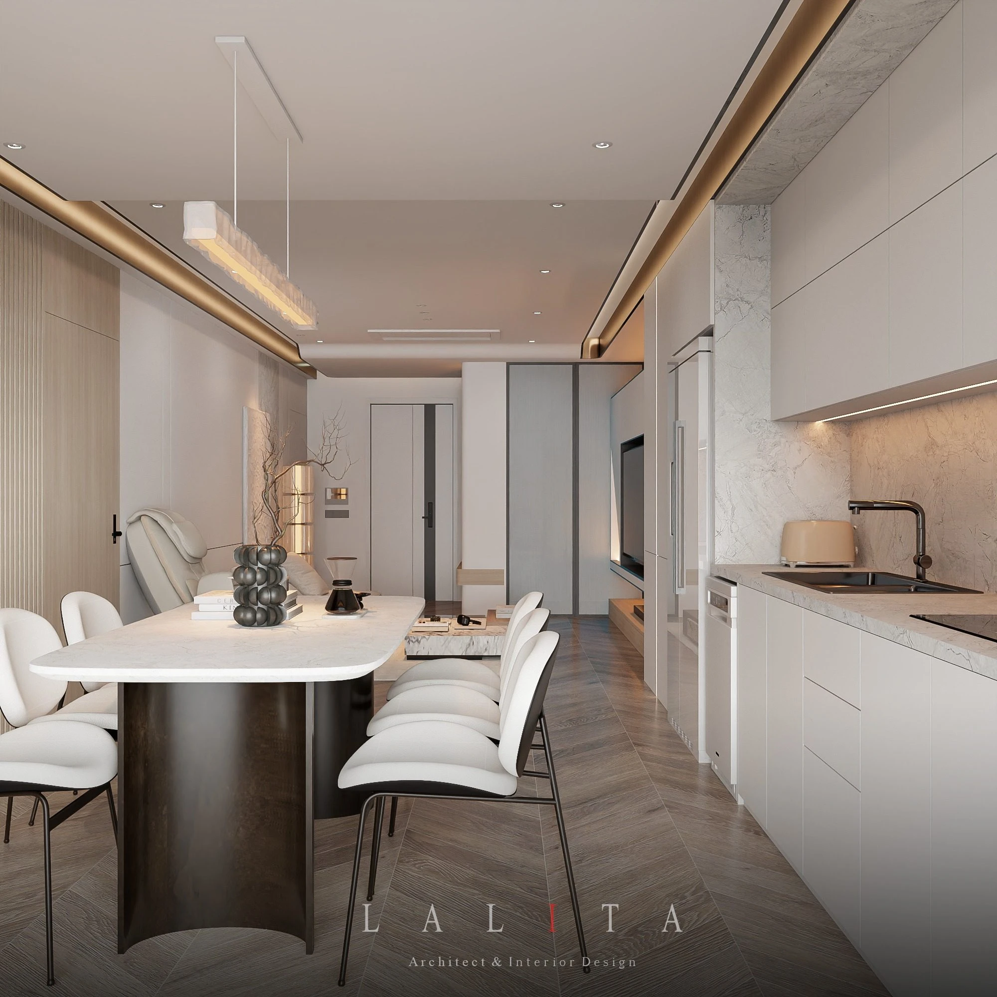 Free SketchUp Models Vantage Modern Living Room - Dining Room Download ID 218000222 (Thanh Cong)