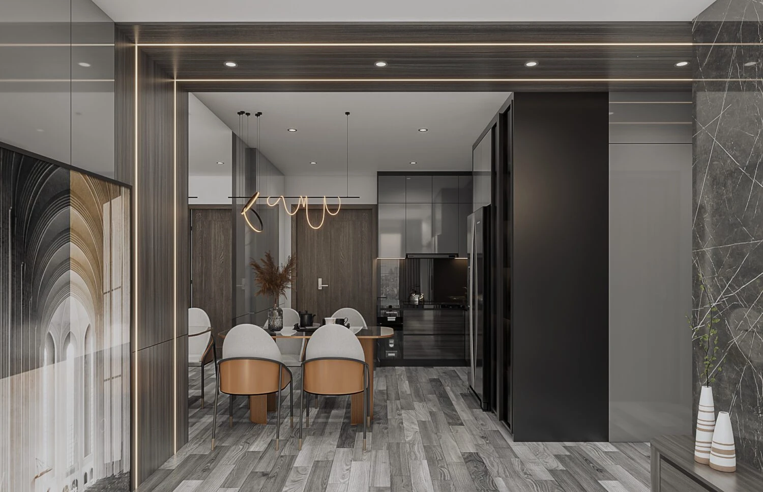 SketchUp Free Free SketchUp Models Vray Modern Living Room - Dining Room Download ID 218000162 (KiKa)