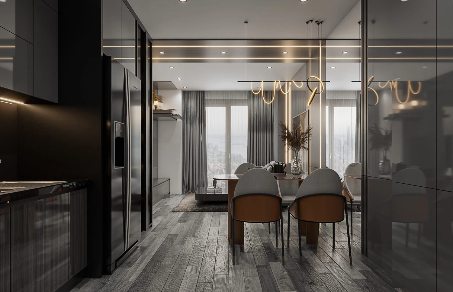 SketchUp Free Free SketchUp Models Vray Modern Living Room - Dining Room Download ID 218000162 (KiKa)