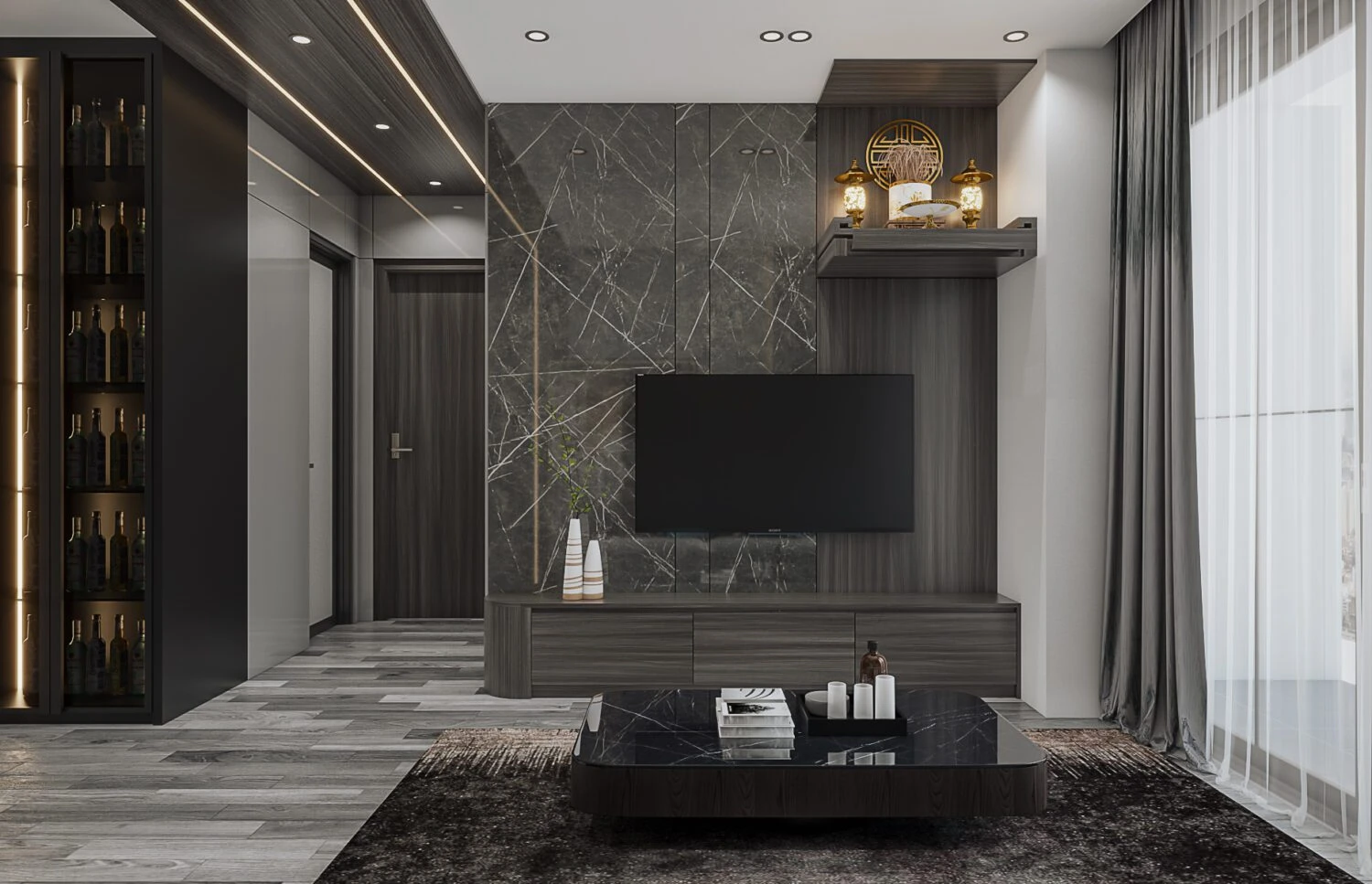 SketchUp Free Free SketchUp Models Vray Modern Living Room - Dining Room Download ID 218000162 (KiKa)