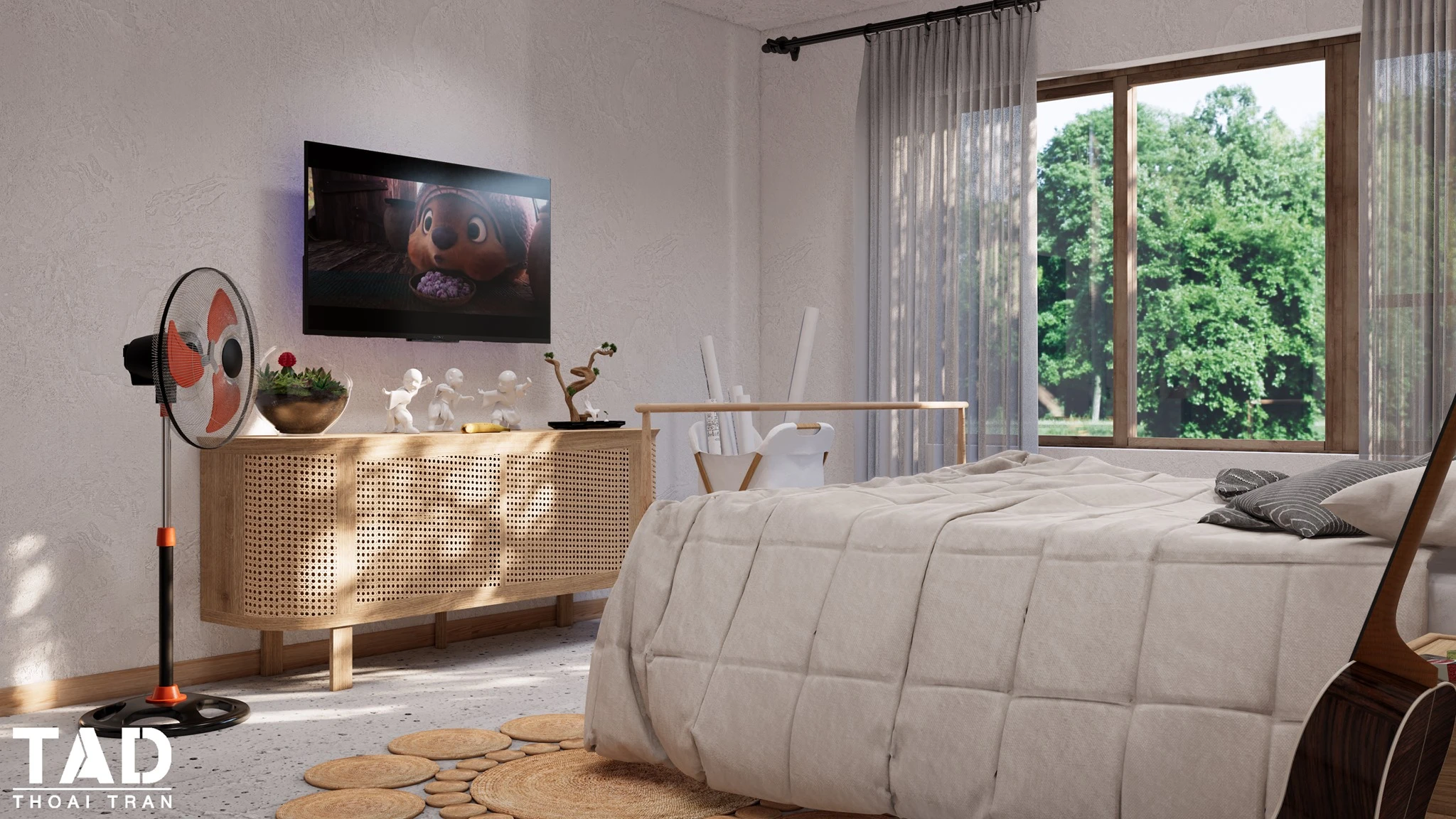 Free Sketchup Models Download Enscape Modern Bedroom ID 101000505 (Thoai Tran)