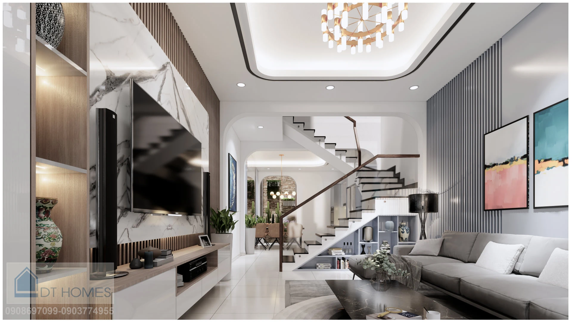 Free Sketchup Models Download Enscape Modern Living Room And Dining Room ID 218000076 (Ha Duc Thanh)