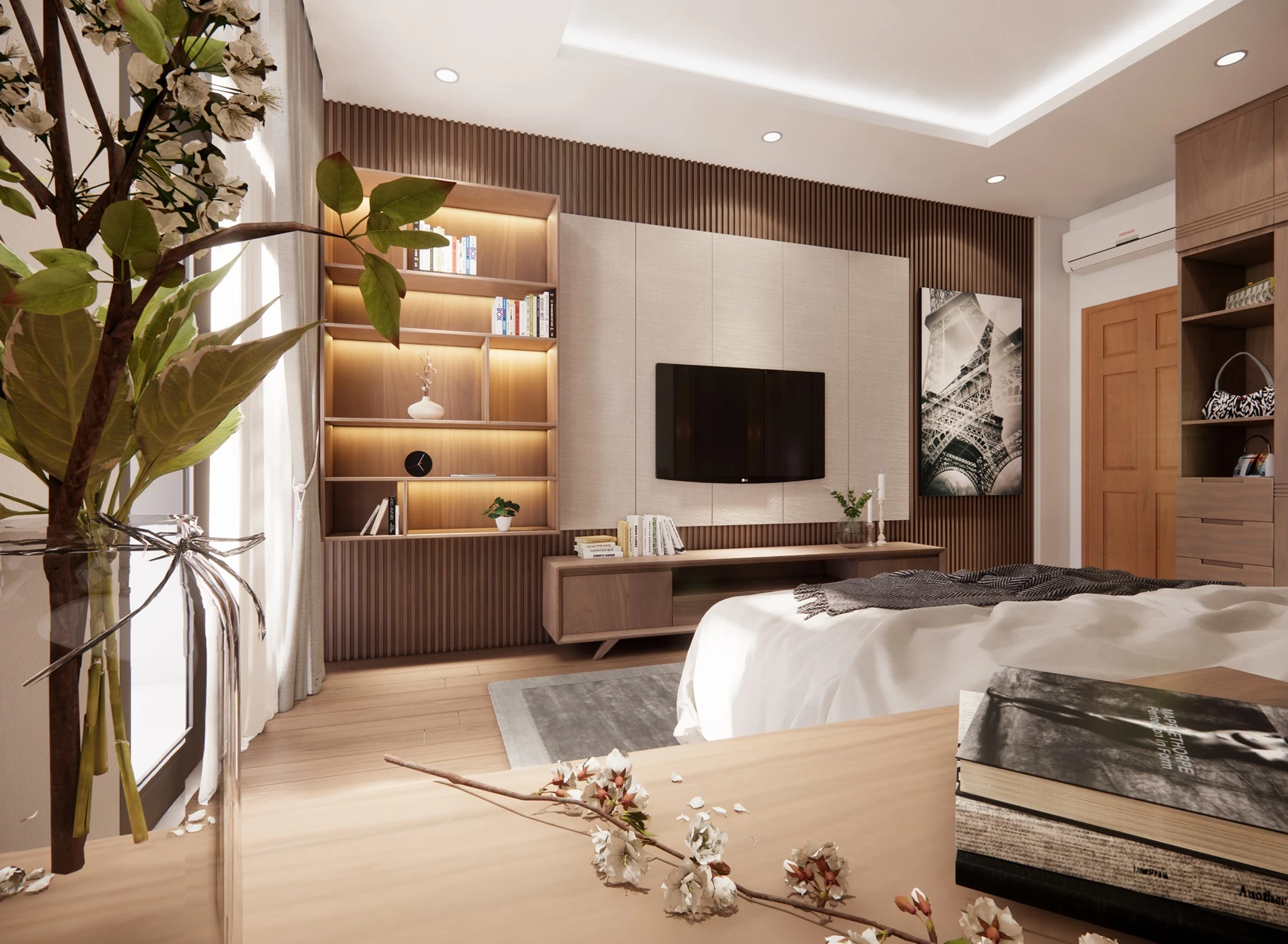 Free Sketchup Models Download Modern Bedroom Enscape ID 101000475 (Mot Minh)