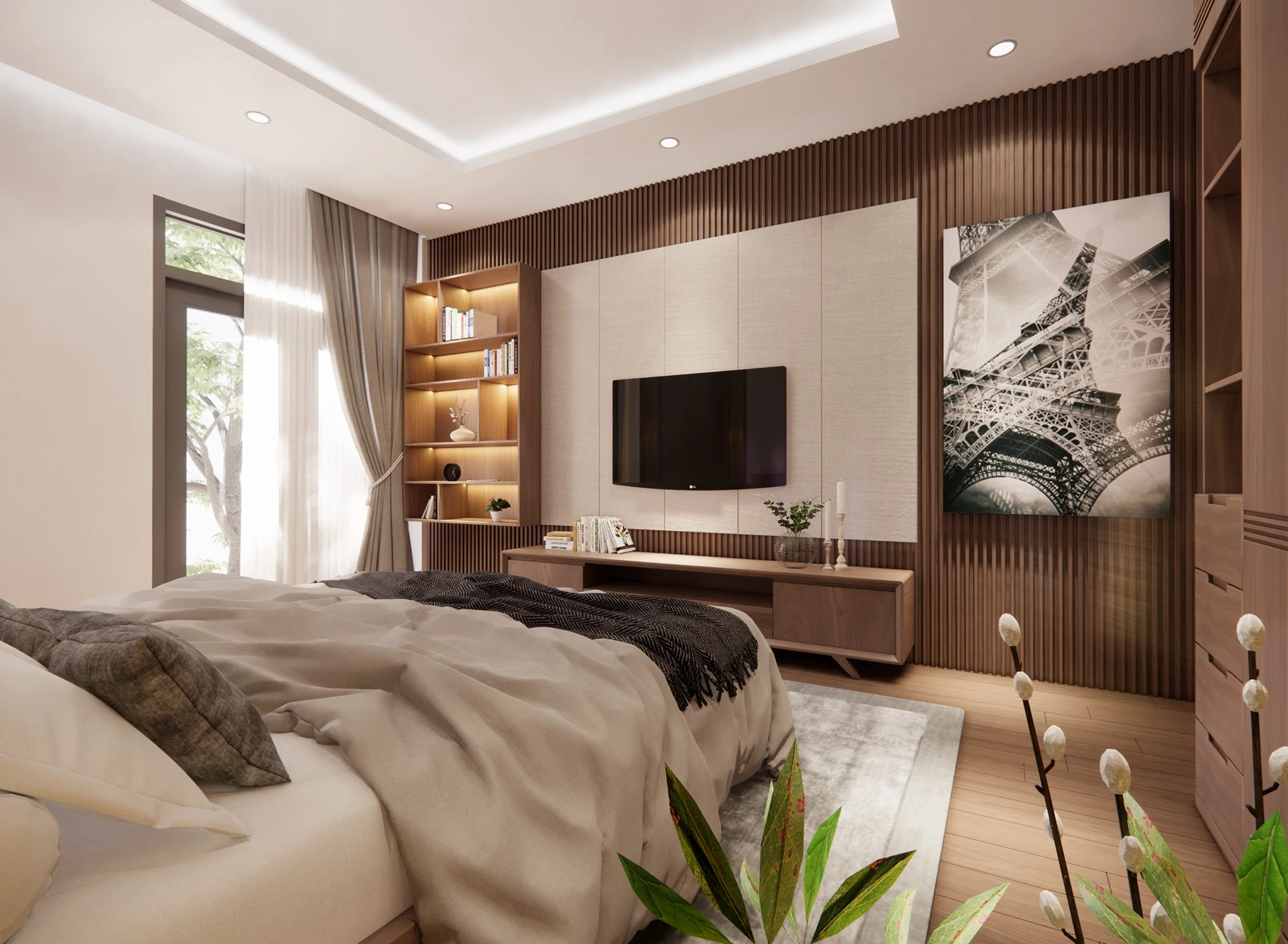 Free Sketchup Models Download Modern Bedroom Enscape ID 101000475 (Mot Minh)