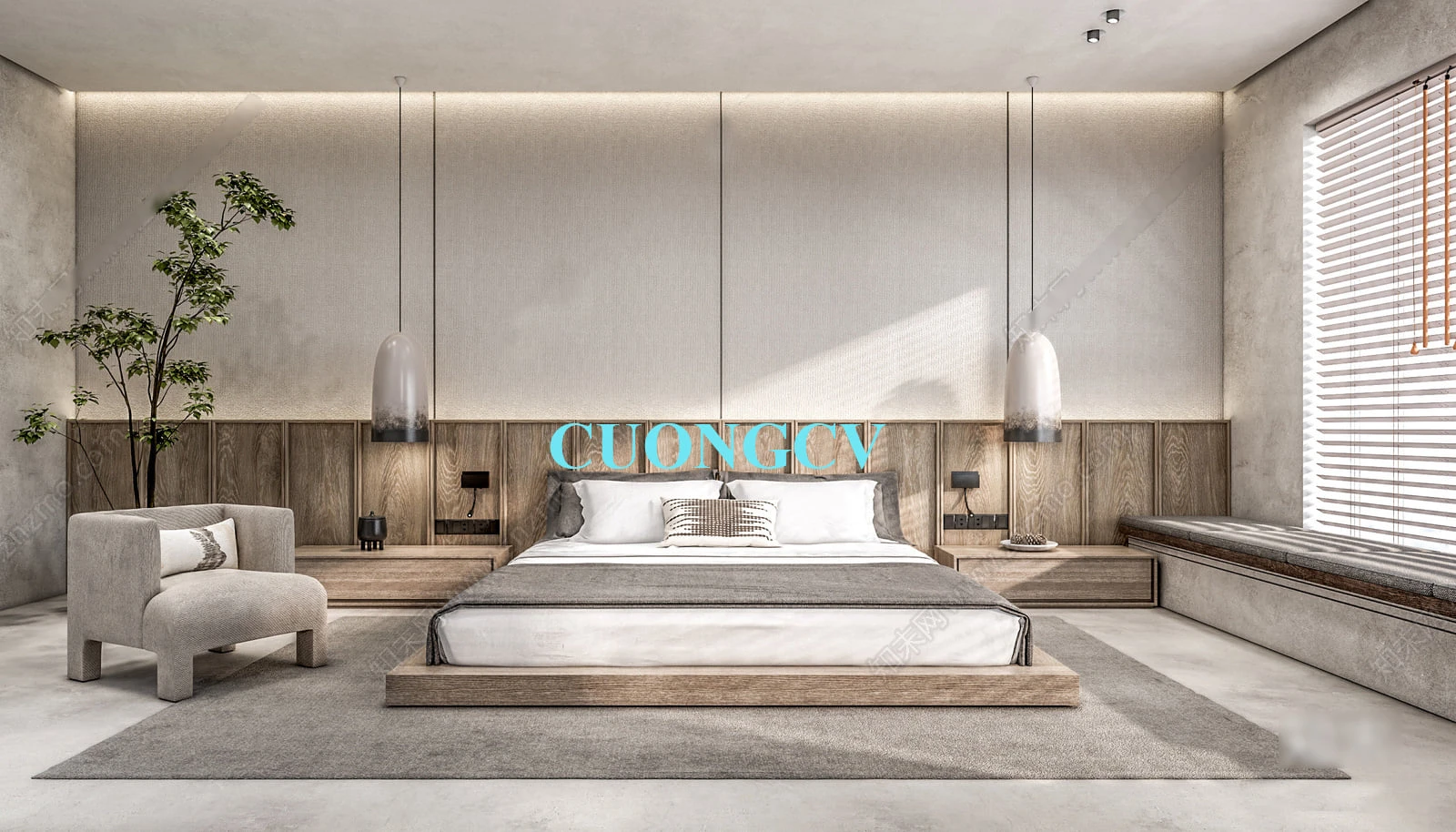 Free Sketchup Models Download Modern Bedroom Enscape ID 101000565 (Cuong Covua)