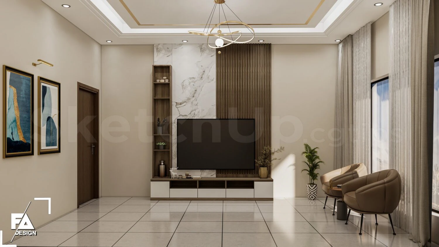 Free Sketchup Models Download Modern Bedroom Enscape ID 101000715 (FA Design)