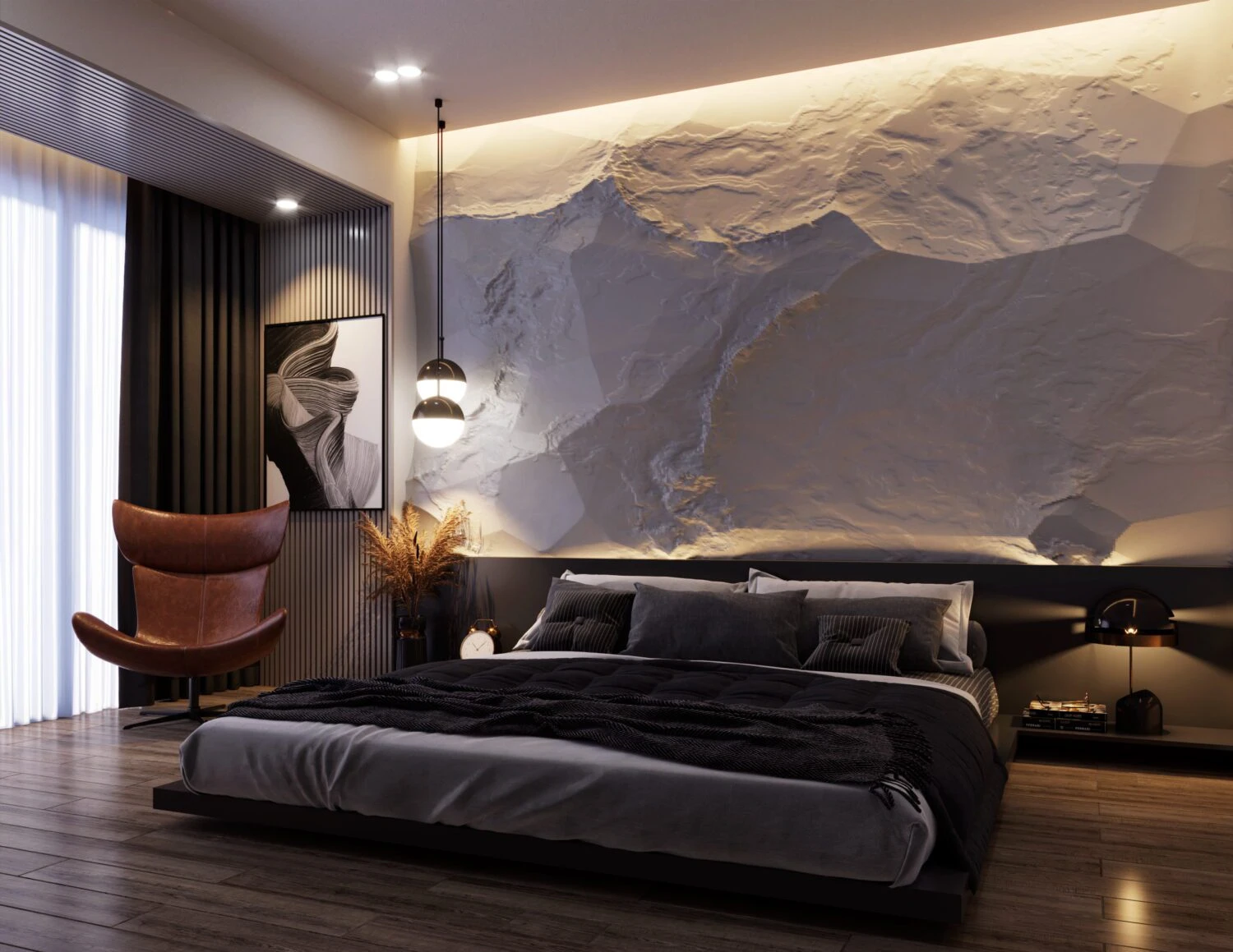 Free Sketchup Models Download Modern Bedroom Vray ID 101000599 (Duy Minh)