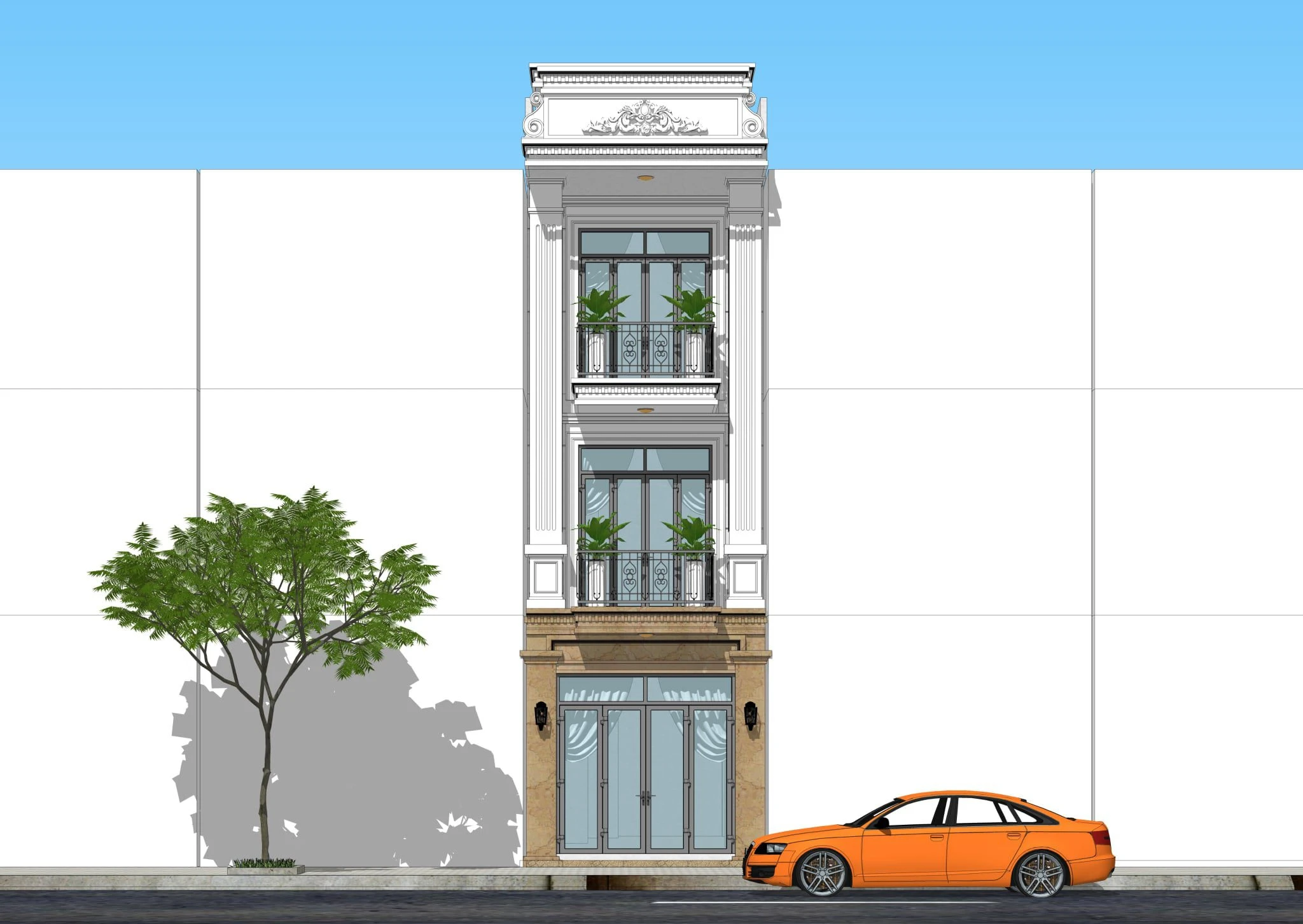 Free Sketchup Models Download Modern Exterior ID 101000556 (Giau Phan)