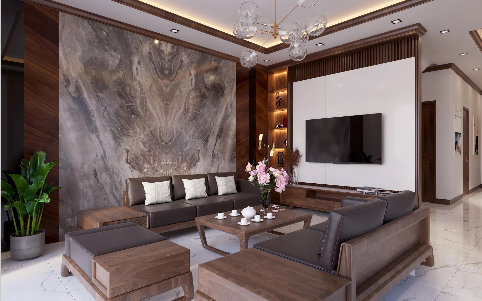 Free Sketchup Models Download Vray Modern Living Room And Dining Room ID 218000046 (Khac Tuan)