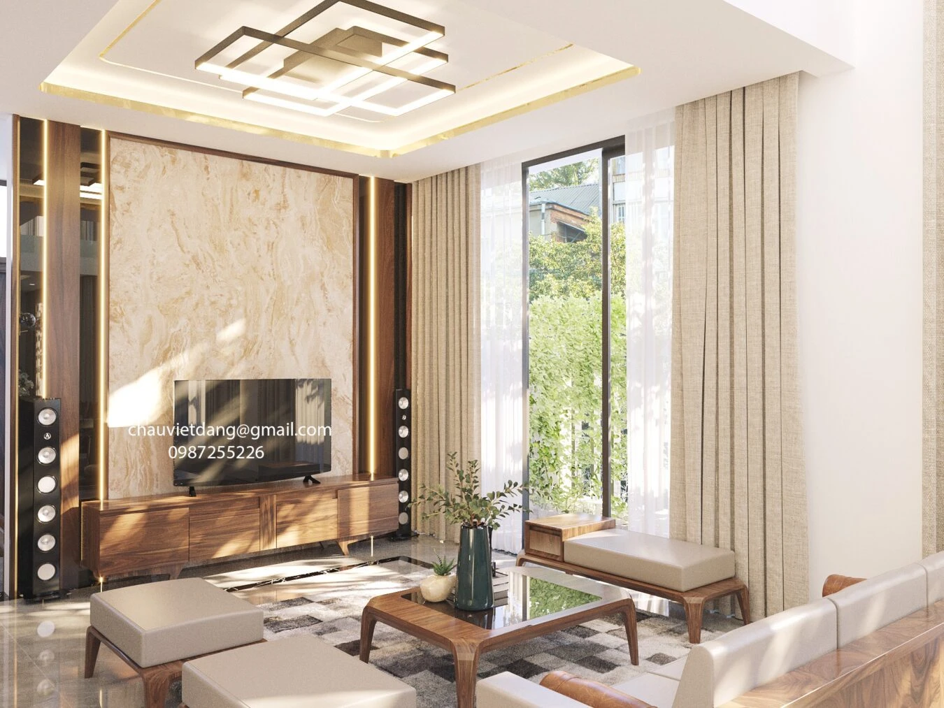 Free Sketchup Models Download Vray Modern Living Room And Dining Room ID 218000106 (Dang Viet Chau)