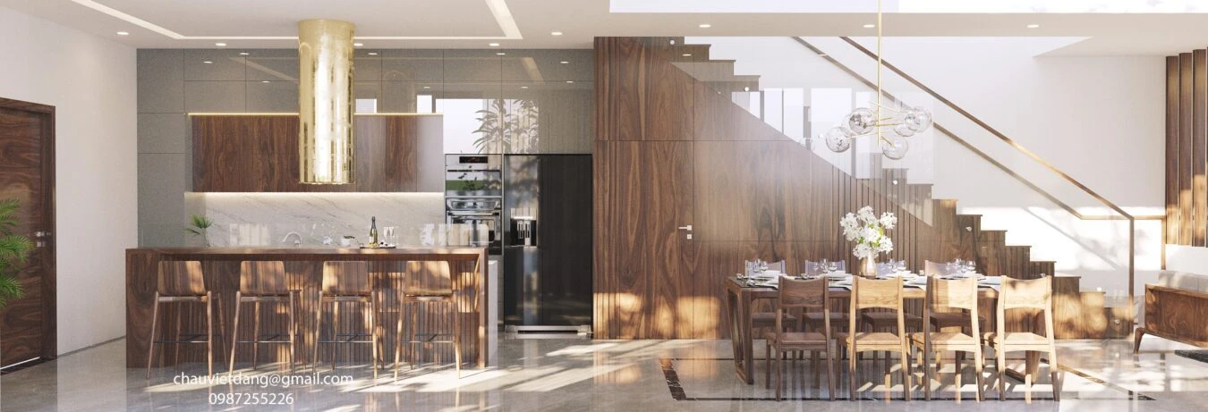 Free Sketchup Models Download Vray Modern Living Room And Dining Room ID 218000106 (Dang Viet Chau)