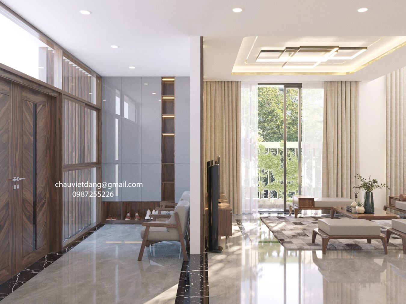 Free Sketchup Models Download Vray Modern Living Room And Dining Room ID 218000106 (Dang Viet Chau)