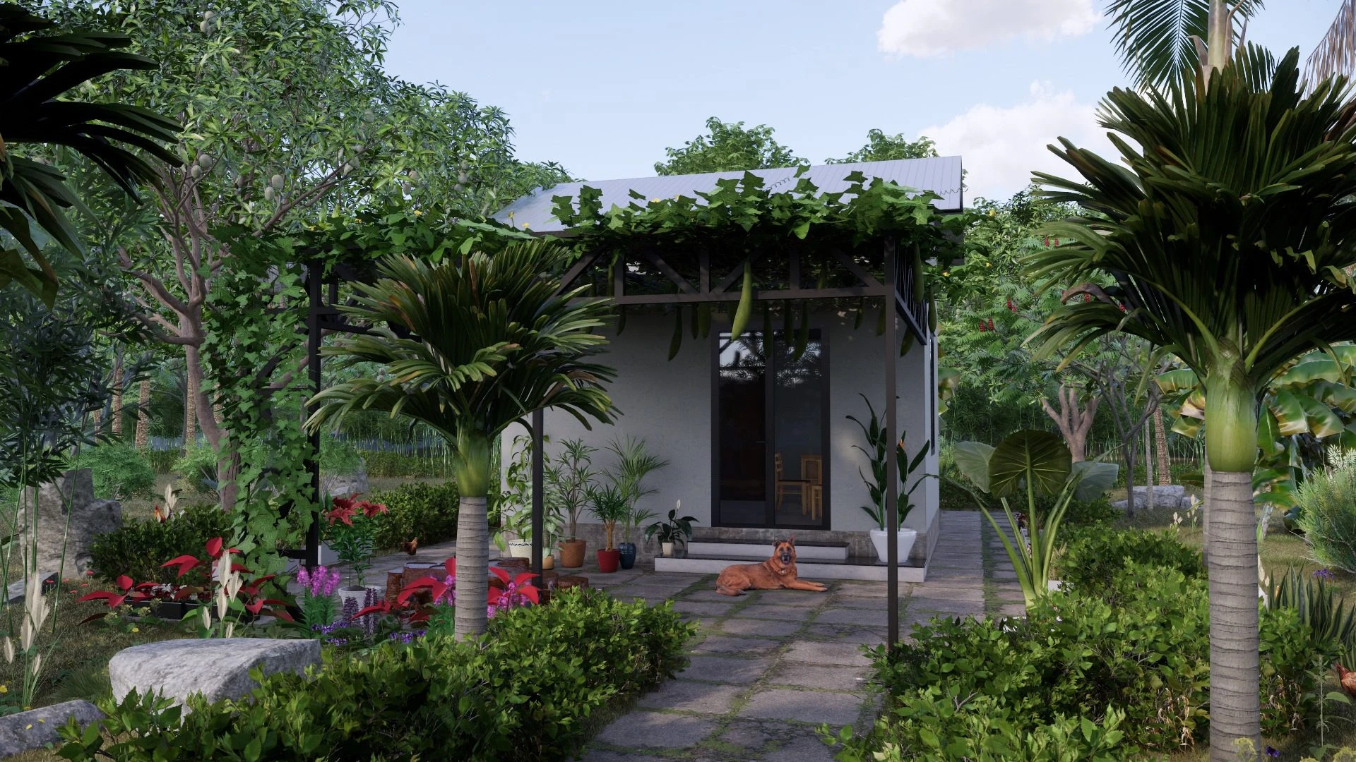 Free Sketchup Models Enscape Modern Exterior ID 101000592 (Tlinh Le)