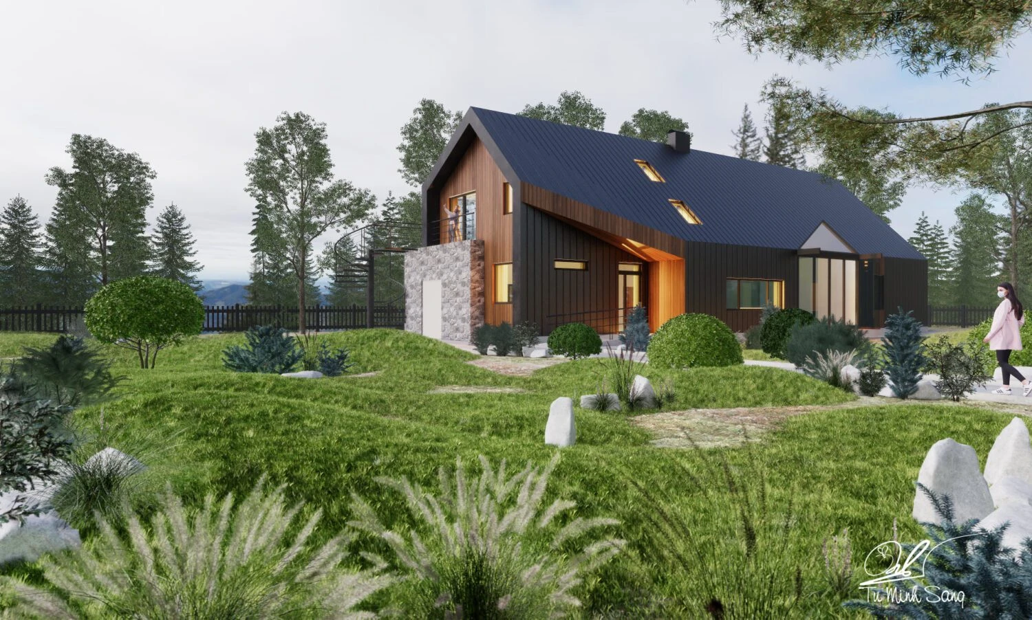 Free Sketchup Models Modern Exterior Enscape ID 101000352 (Tu Minh Sang)