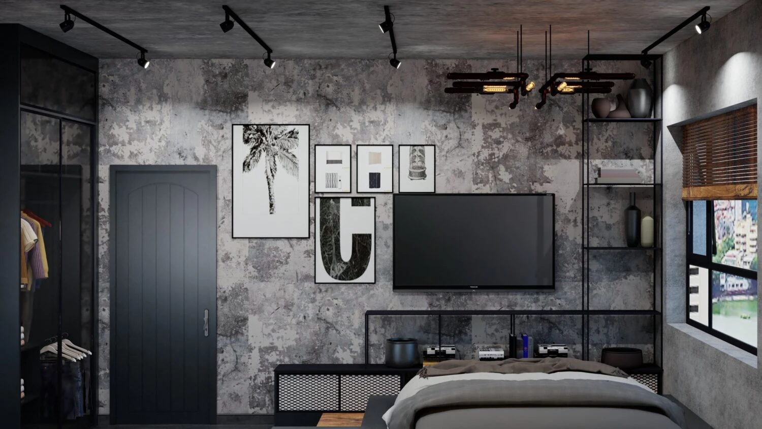 Free Sketchup Scene Download Modern Bedroom Vray ID 101000634 (Torres Nguyen)