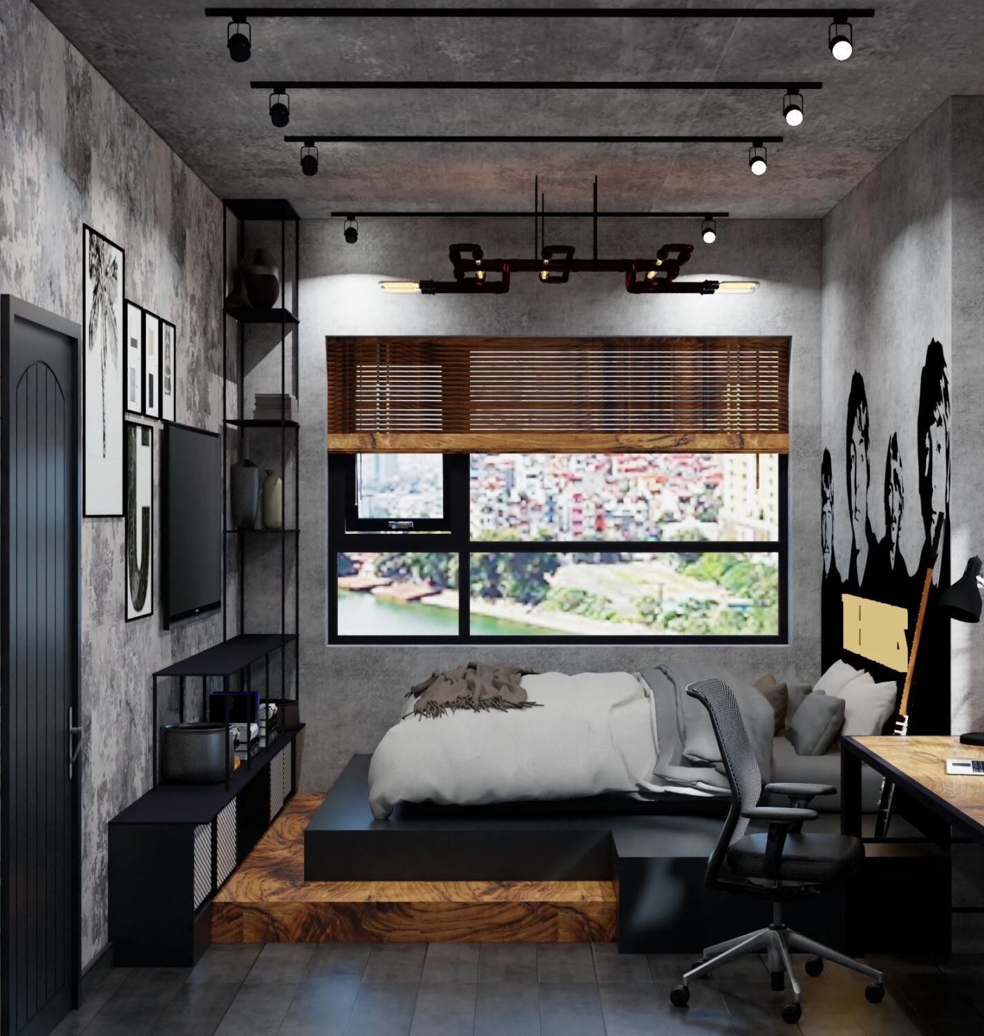 Free Sketchup Scene Download Modern Bedroom Vray ID 101000634 (Torres Nguyen)