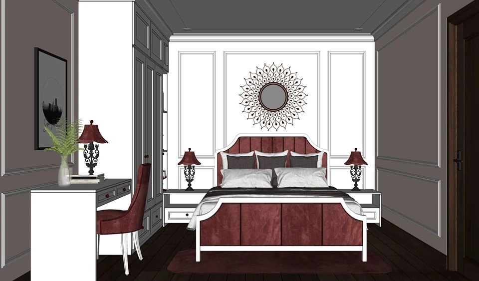 SketchUp Free Free Sketchup Scene Download Neo Classic Bedroom ID 101000275 (Xuan Khanh)