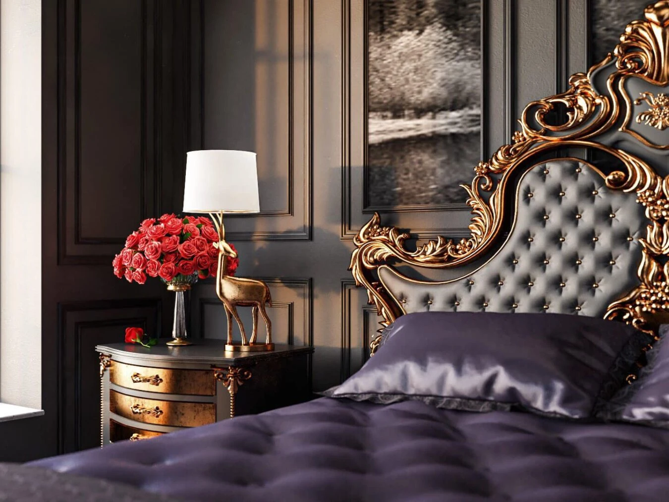 SketchUp Free Free Sketchup Scene Download Vray Classic Bedroom ID 101000534 (Dinh Tu)