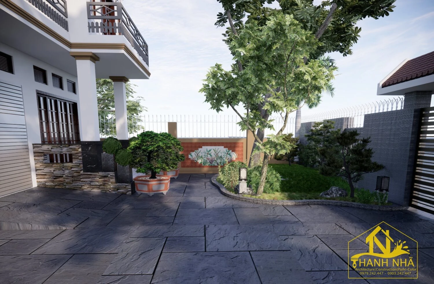 Free Sketchup Scene Modern Exterior Enscape ID 101000337 (Huu Phuoc)