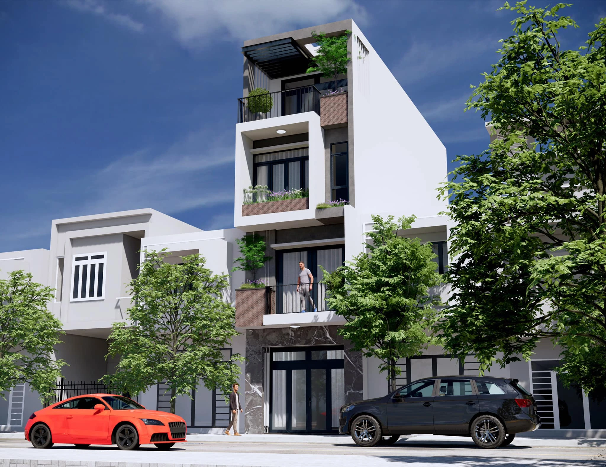 Free Sketchup Scene Modern Exterior Vray ID 101000497 (Duy Dao)