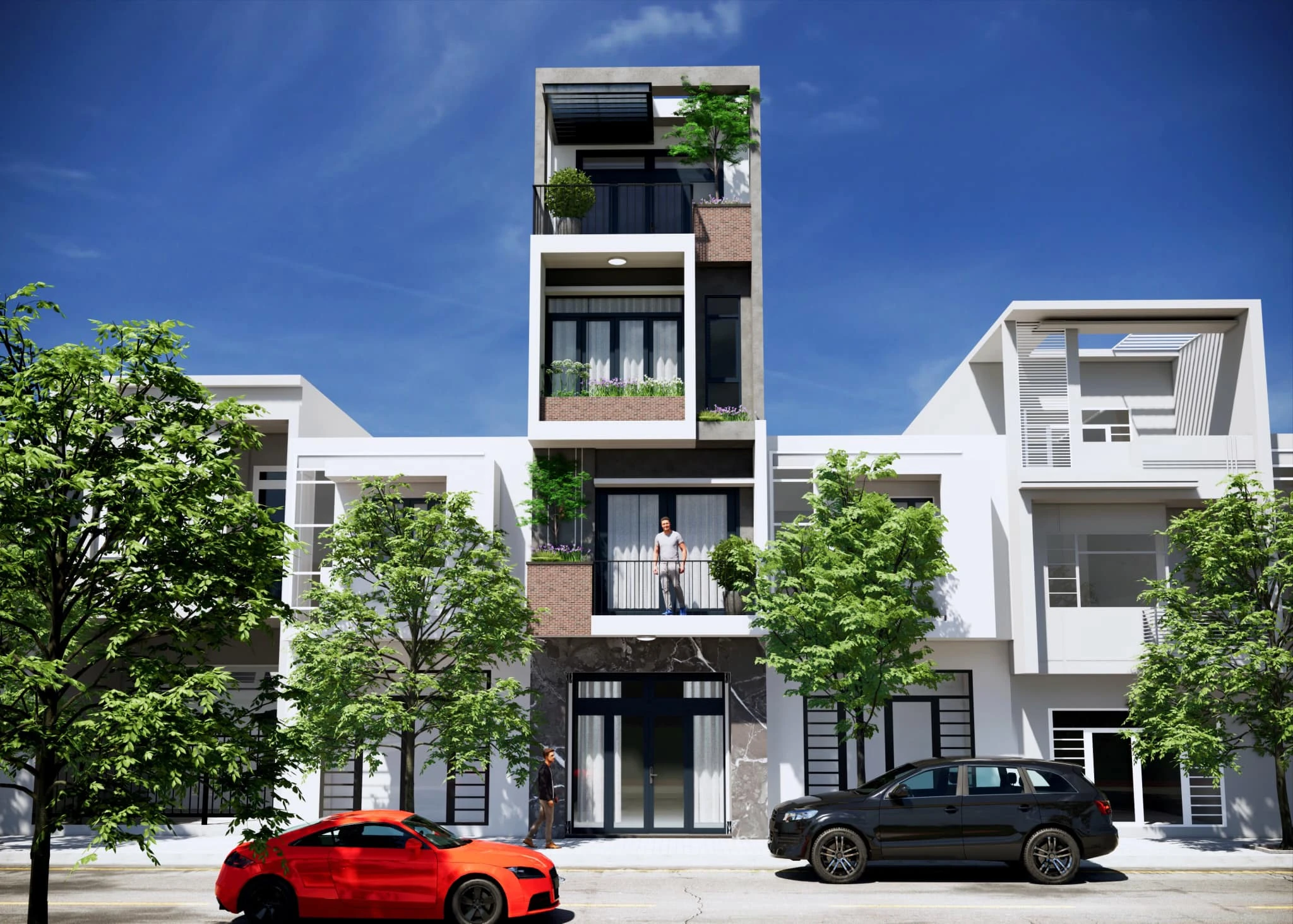 Free Sketchup Scene Modern Exterior Vray ID 101000497 (Duy Dao)