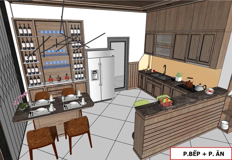 Free Sketchup Scene Modern Living Room And Dining Room Vray Download ID 218000025 (Hoang Ka)