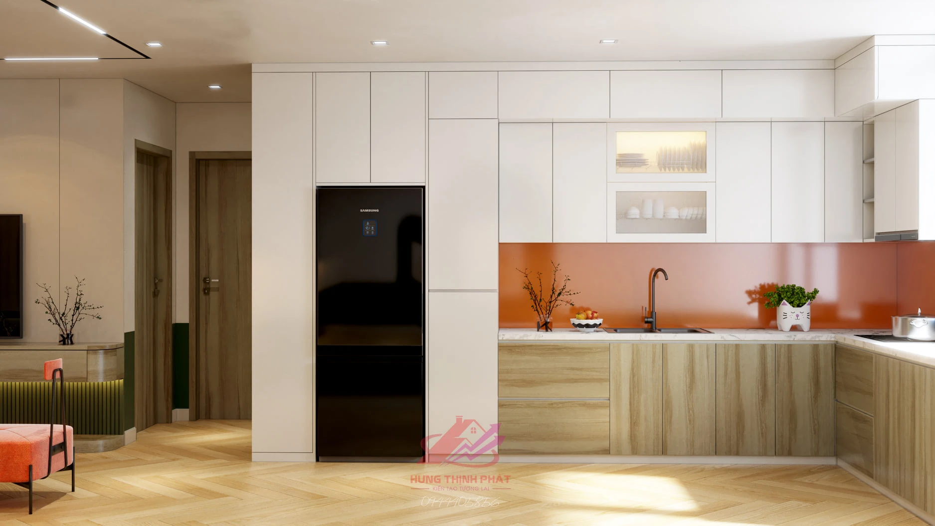 Free Sketchup Scene Modern Living Room And Dining Room Vray Download ID 218000085 (Quang Sang)