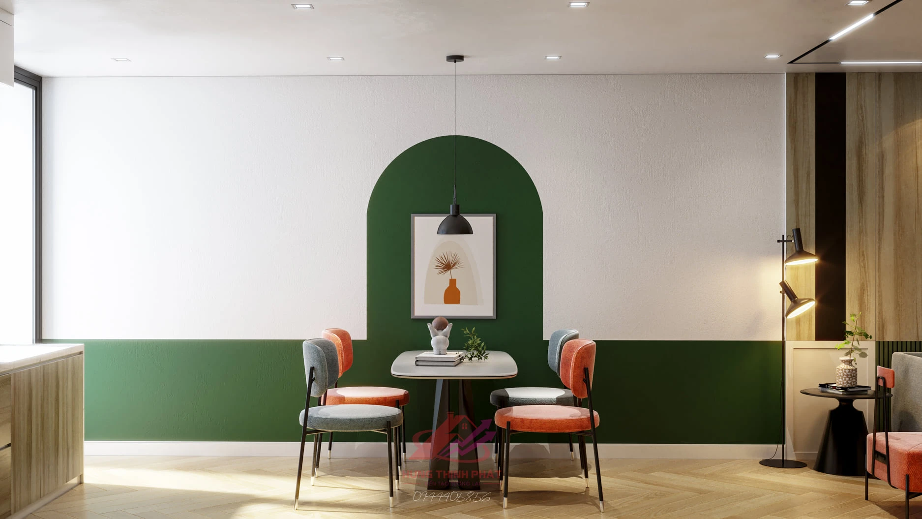 Free Sketchup Scene Modern Living Room And Dining Room Vray Download ID 218000085 (Quang Sang)