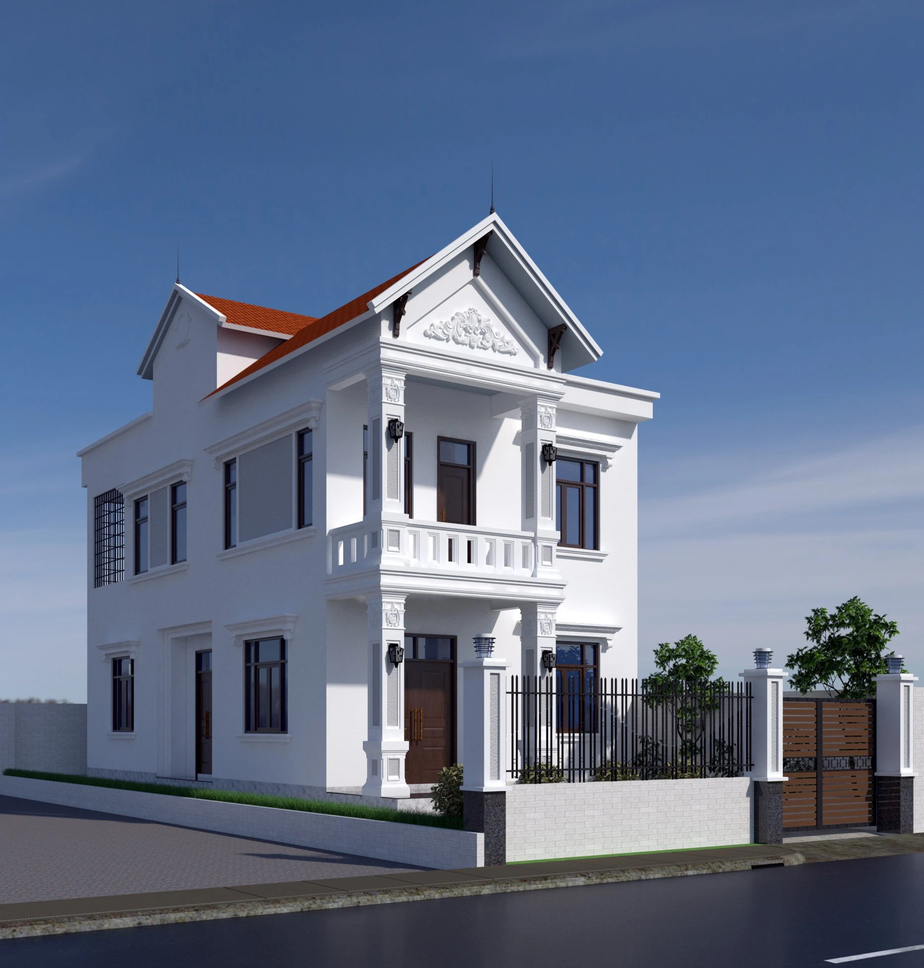 Free Sketchup Scene Vray Modern Exterior ID 101000657 (Dao Van Nam)