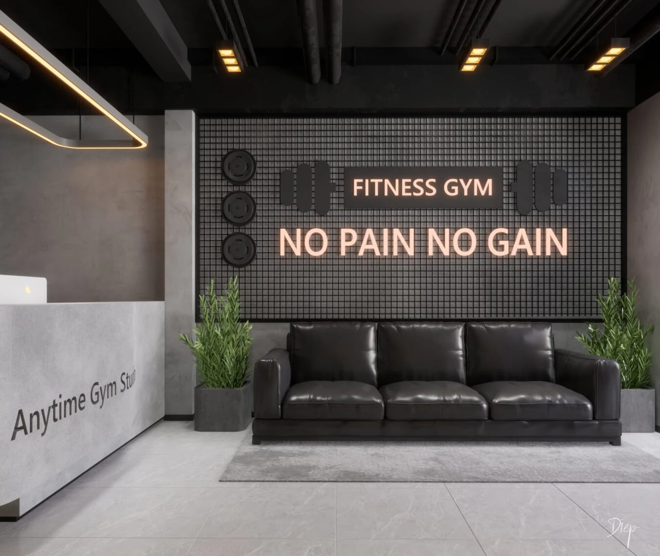 Gym Room 3D Model Free Download SketchUp Enscape Modern ID 211000036 (Nguyen Duy Diep)