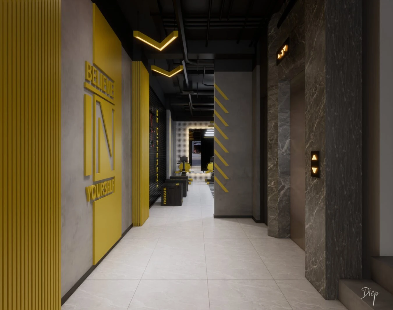 Gym Room 3D Model Free Download SketchUp Enscape Modern ID 211000036 (Nguyen Duy Diep)