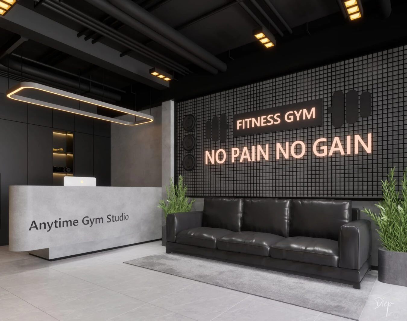 Gym Room 3D Model Free Download SketchUp Enscape Modern ID 211000036 (Nguyen Duy Diep)