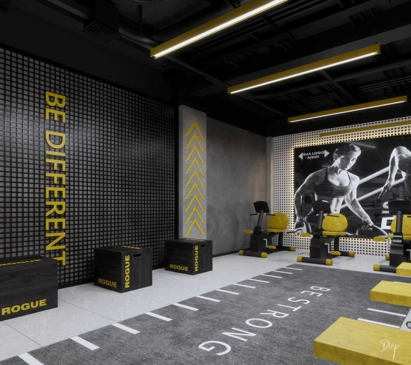 Gym Room 3D Model Free Download SketchUp Enscape Modern ID 211000036 (Nguyen Duy Diep)