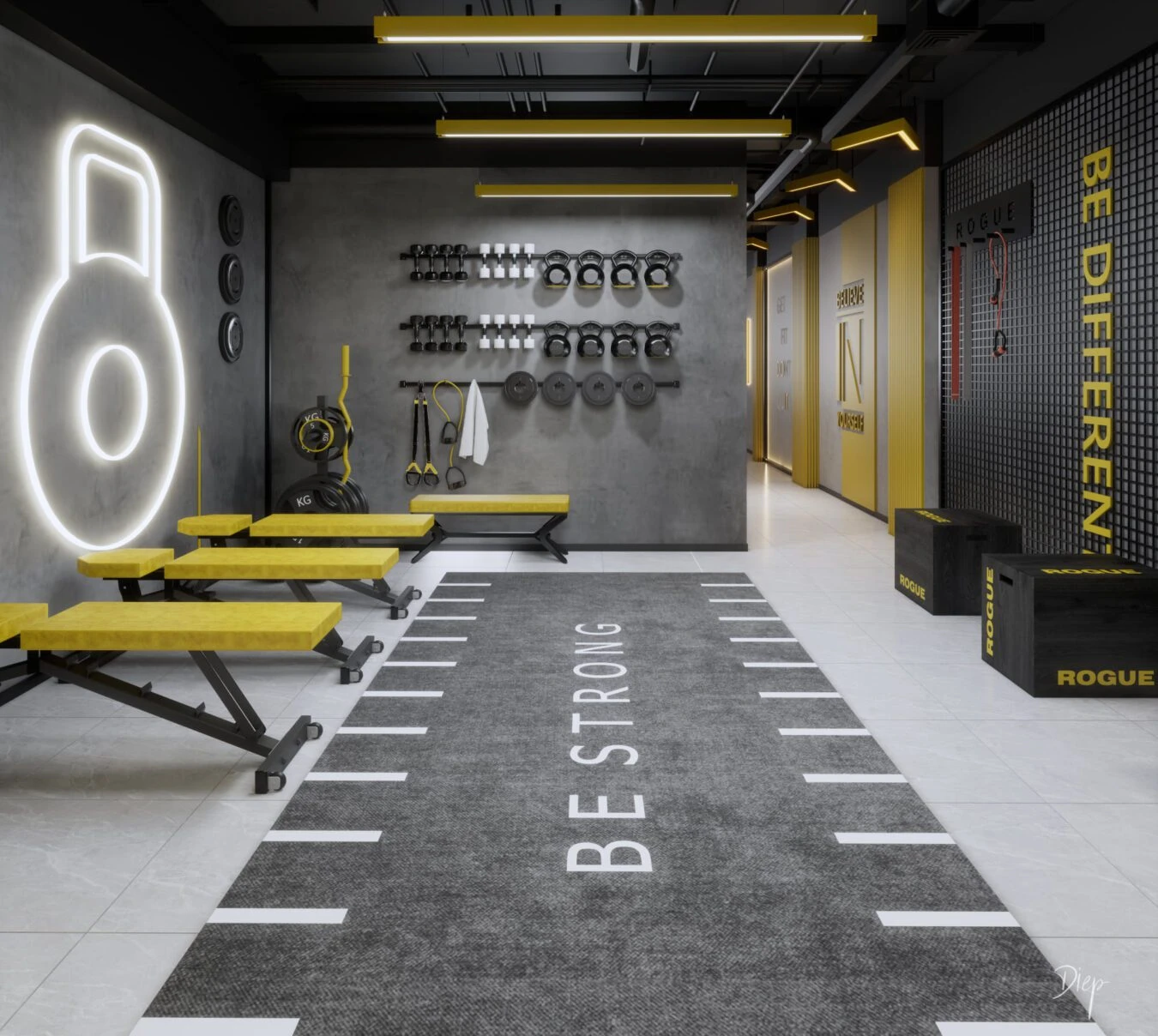 Gym Room 3D Model Free Download SketchUp Enscape Modern ID 211000036 (Nguyen Duy Diep)