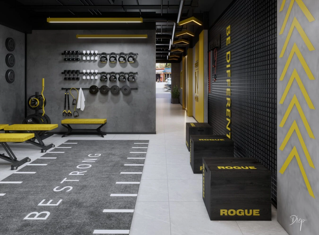 Gym Room 3D Model Free Download SketchUp Enscape Modern ID 211000036 (Nguyen Duy Diep)