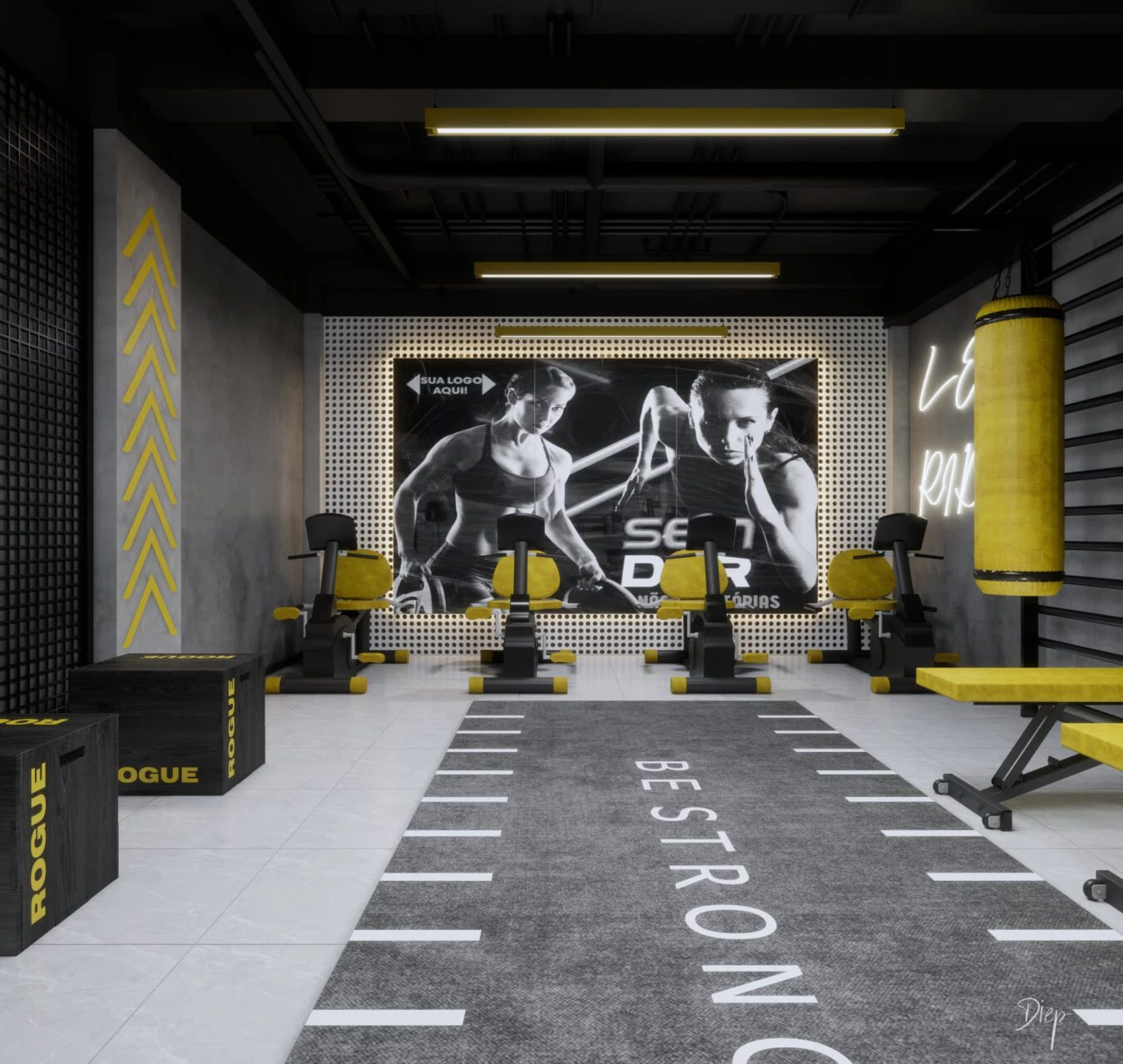 Gym Room 3D Model Free Download SketchUp Enscape Modern ID 211000036 (Nguyen Duy Diep)