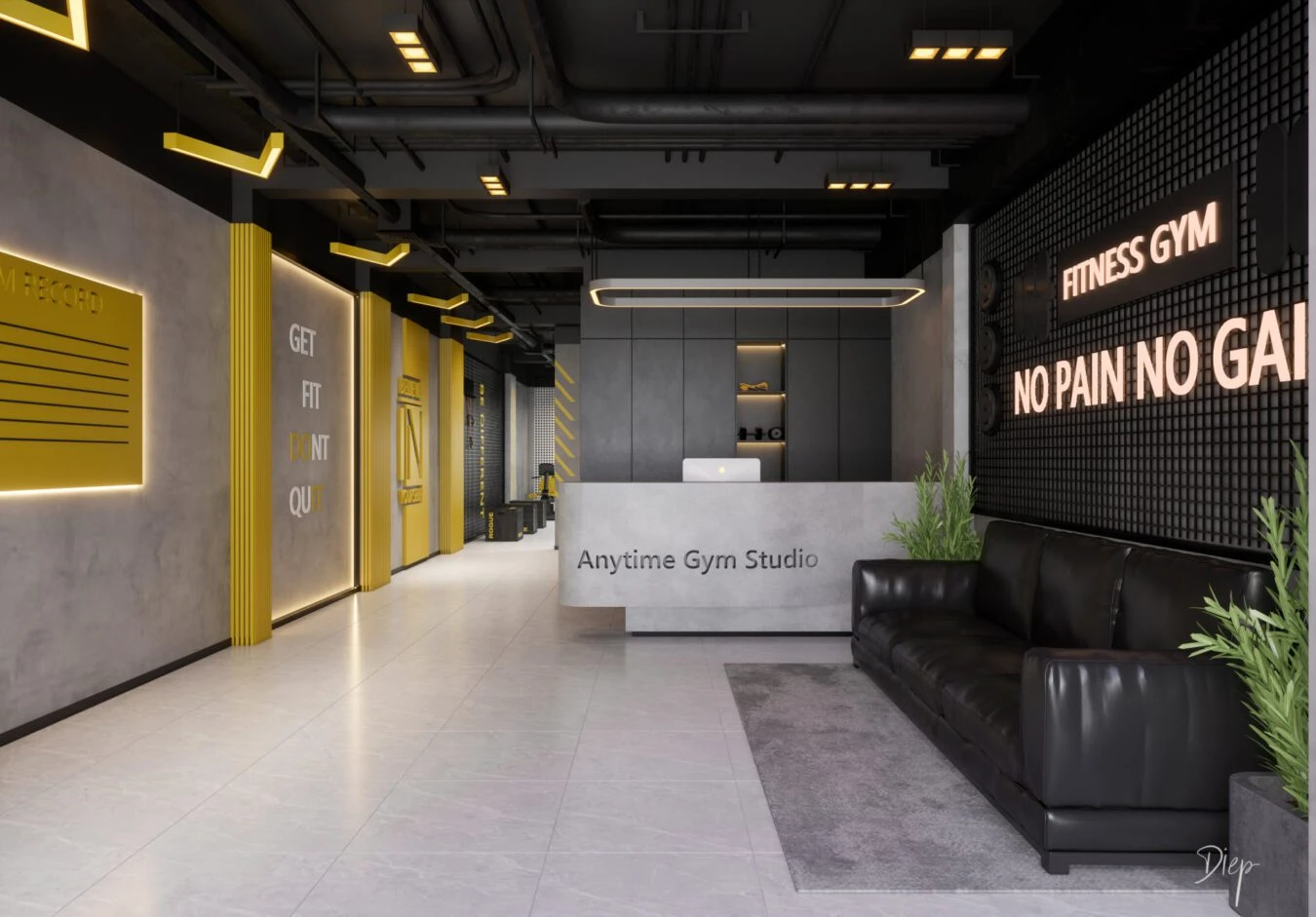 Gym Room 3D Model Free Download SketchUp Enscape Modern ID 211000036 (Nguyen Duy Diep)