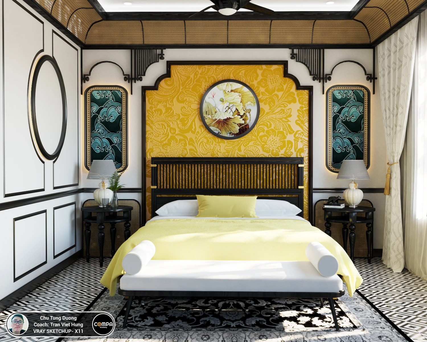 Indochine Vray Living Room Sketchup 3D Models Free Download ID 100000263 (Tran Viet Hung)