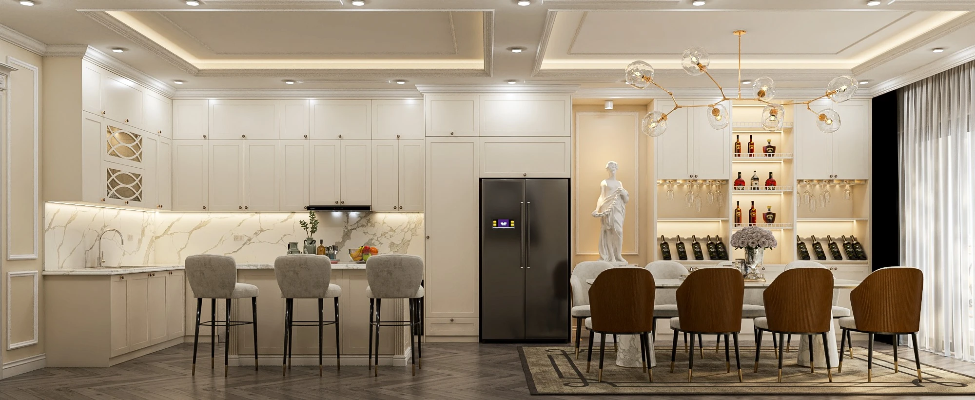 Kitchen Modern Vray SketchUp Model Free Download ID 102000054 (Vu Van Luong)