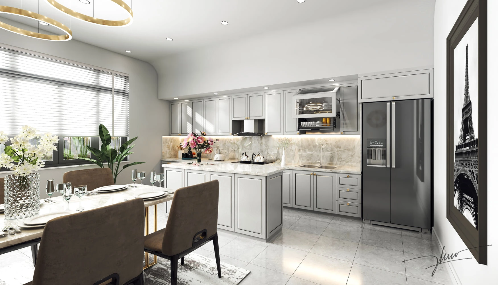 SketchUp Free Kitchen SketchUp Model Download Vray Modern Free ID 102000050 (Lam Tri Phu)