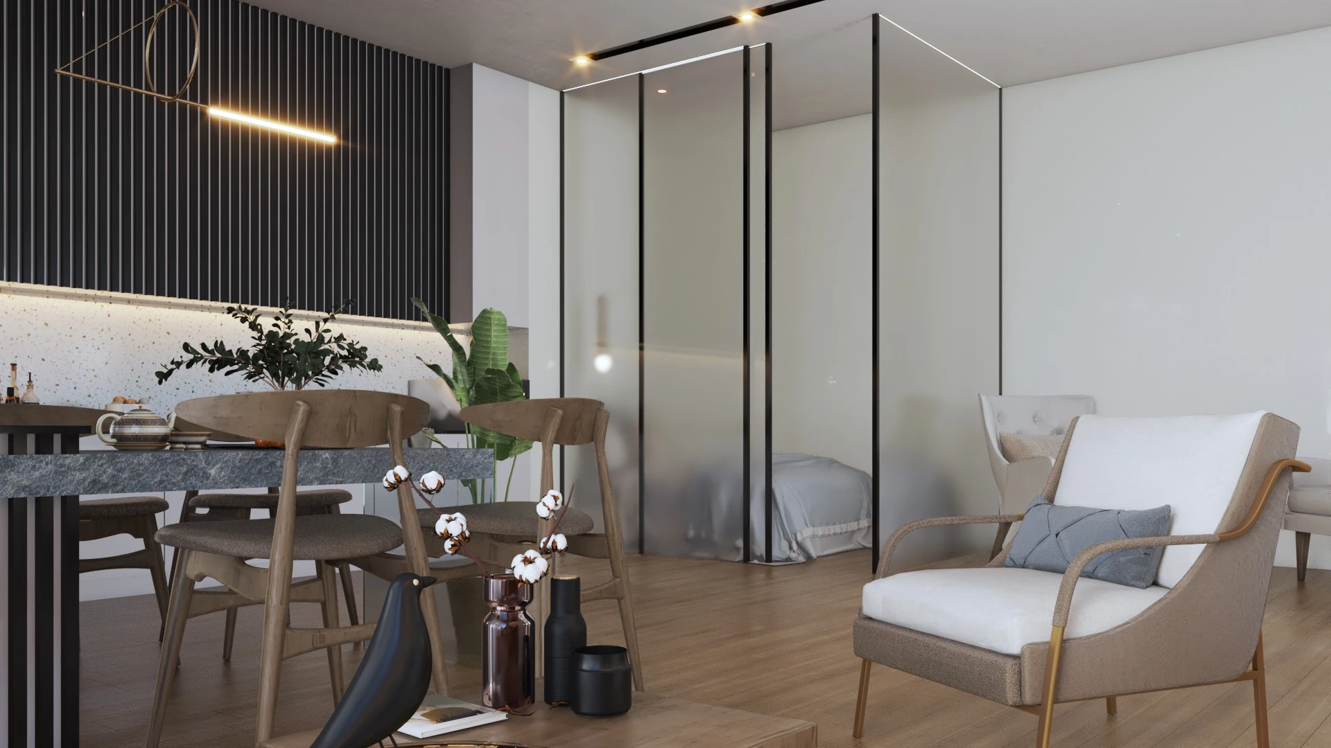 Living Room And Dining Room Enscape Model Free Download Modern ID 218000083 (KT Nha Dep)