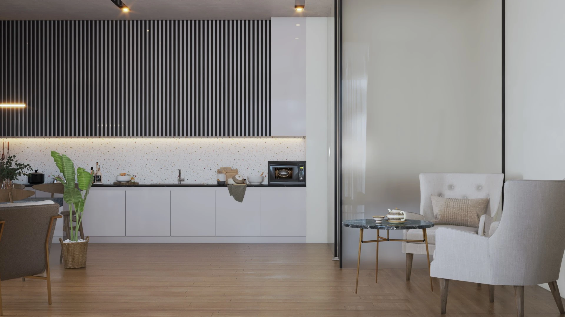 Living Room And Dining Room Enscape Model Free Download Modern ID 218000083 (KT Nha Dep)