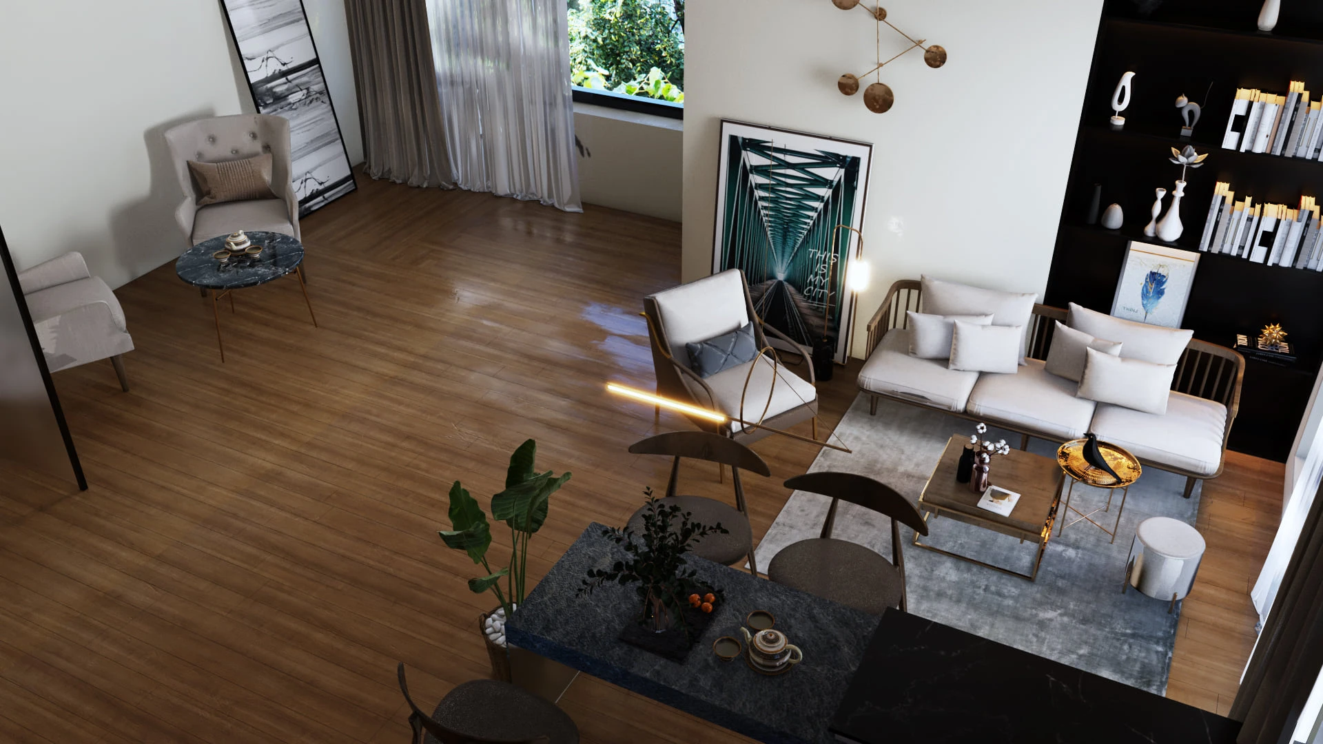 Living Room And Dining Room Enscape Model Free Download Modern ID 218000083 (KT Nha Dep)