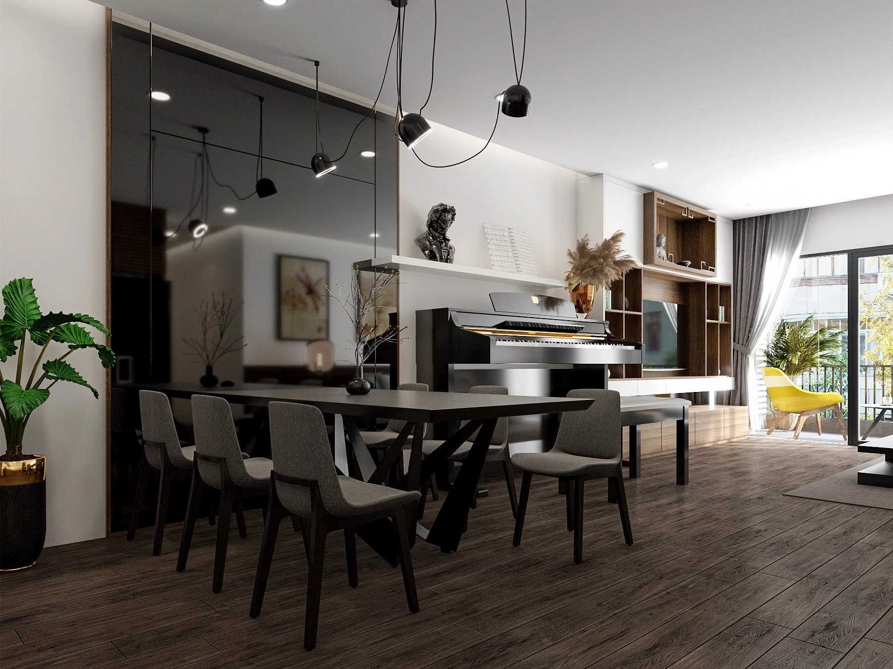 Living Room And Dining Room Enscape Model Free Download Vray Modern ID 218000053 (Quoc Vi Phan Phan)