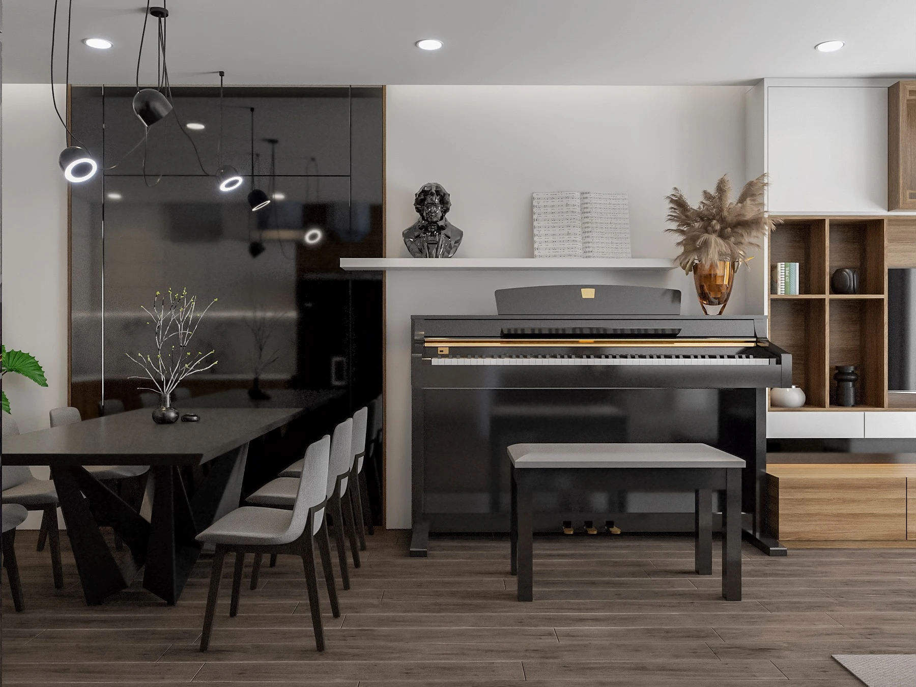 Living Room And Dining Room Enscape Model Free Download Vray Modern ID 218000053 (Quoc Vi Phan Phan)