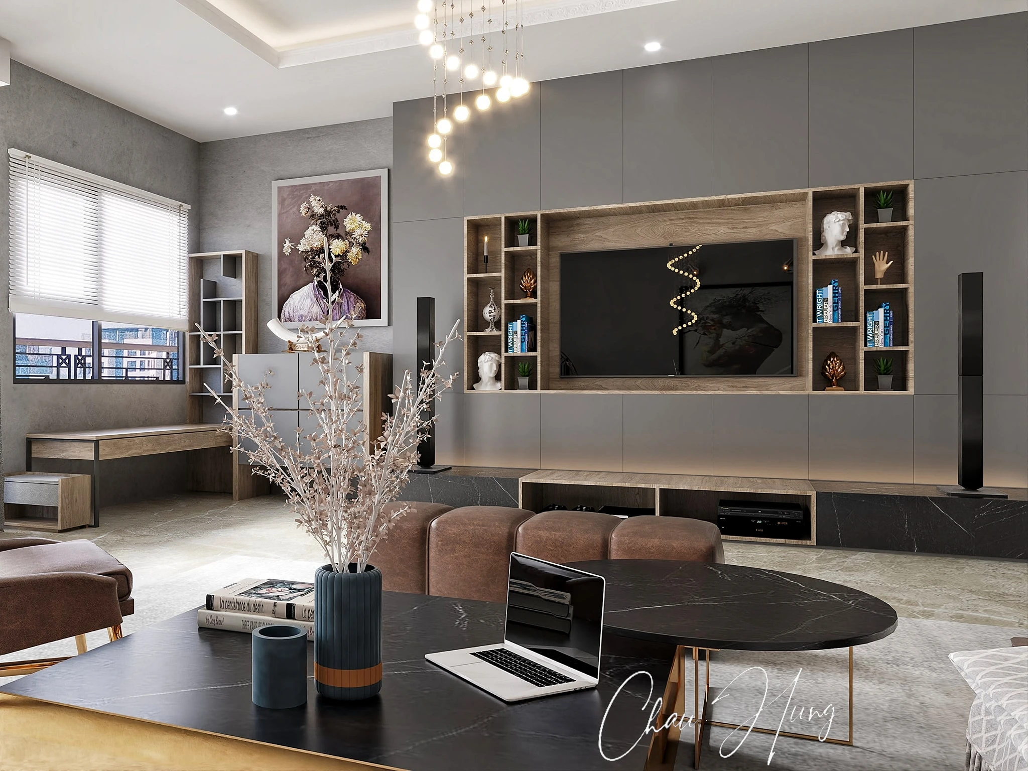 Living Room And Dining Room Free Sketchup Models Download Modern ID 218000066 (Chau Hung)